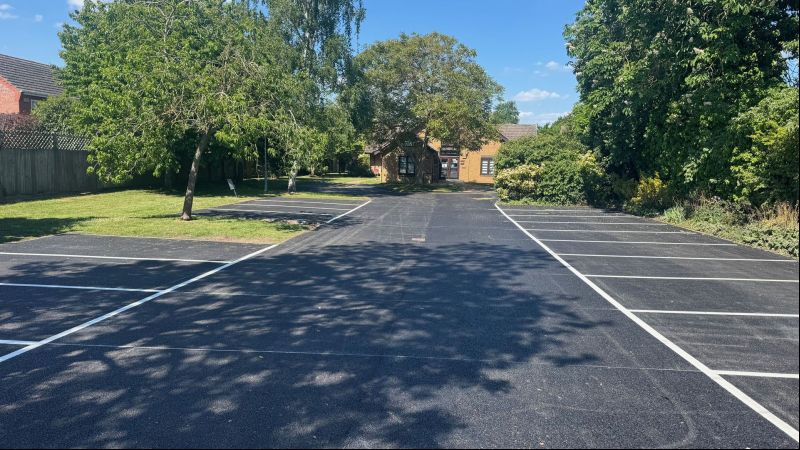 Willingham doctors surgery car-park Re-surfaced  with 10mm stone mastic asphalt